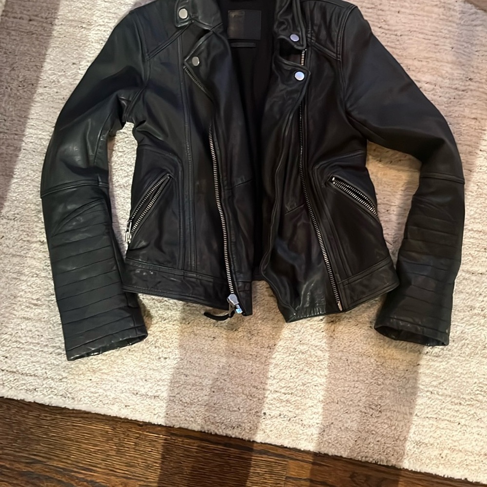 Abercrombie & Fitch Black Leather Biker Jacket